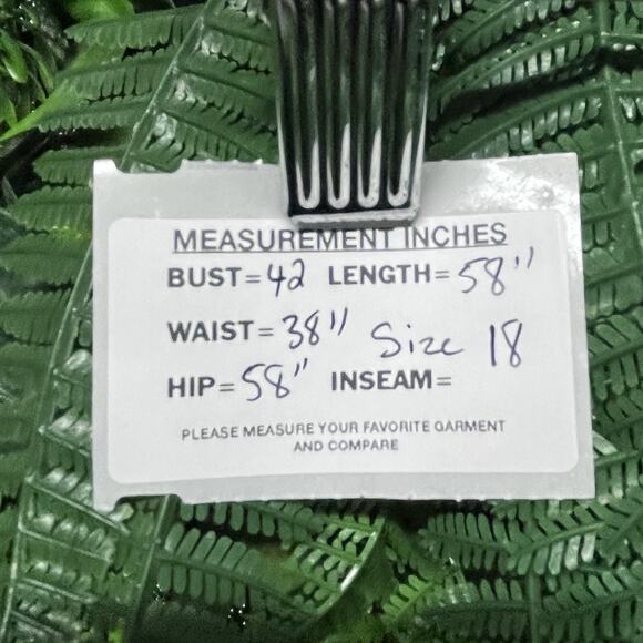 LANE BRYANT Dress Women 18 Blue Pink A Line Sleeveless Square Neck Maxi 2801 - Picture 9 of 9